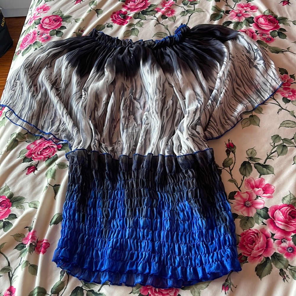 Blue and white shirt